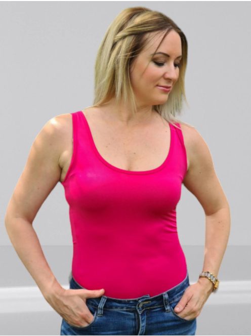 KIKI dekoltált trikó - fukszia 