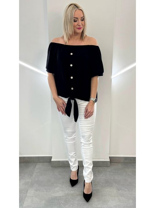 ALBA megkötős blúz - fekete