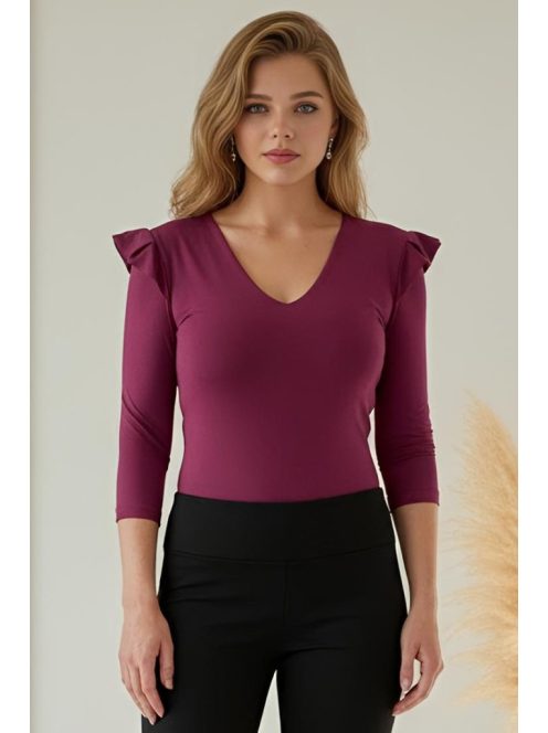 ALICIA fodros vállú felső - murdum bordó