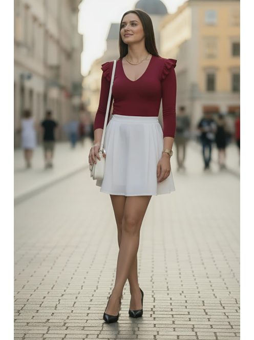 ALICIA fodros vállú felső - murdum bordó