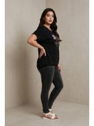 FLORA rövidujjú felső - fekete