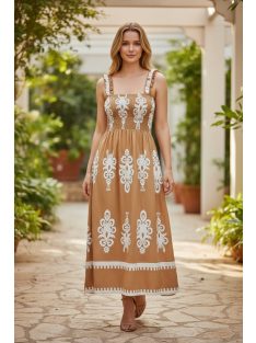 MADLEN vállpántos ruha - barna