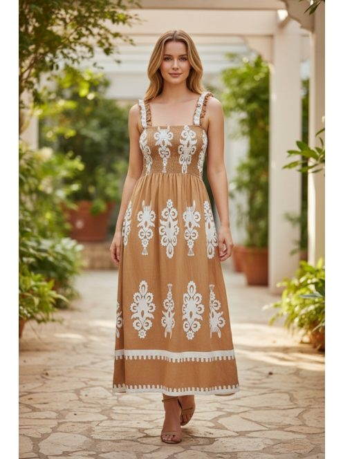 MADLEN vállpántos ruha - barna