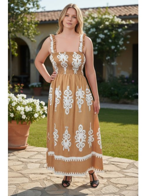 MADLEN vállpántos ruha - barna