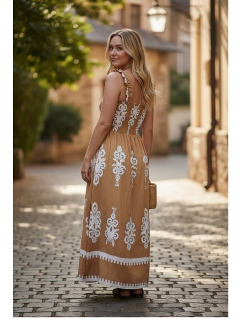 MADLEN vállpántos ruha - barna