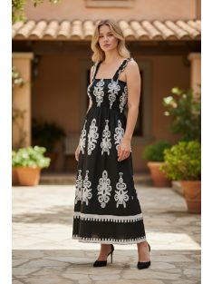 MADLEN vállpántos ruha - fekete