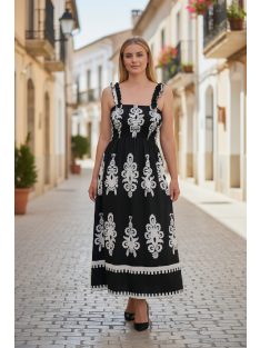 MADLEN vállpántos ruha - fekete