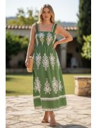 MADLEN vállpántos ruha - zöld