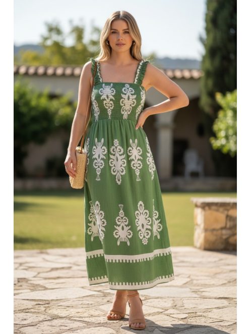 MADLEN vállpántos ruha - zöld