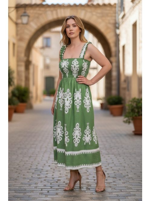 MADLEN vállpántos ruha - zöld