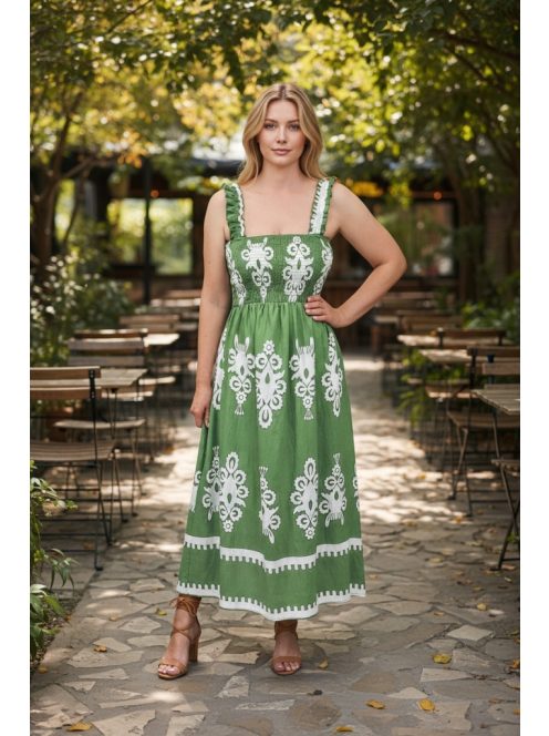 MADLEN vállpántos ruha - zöld