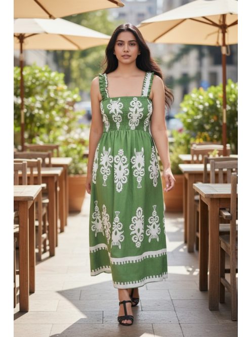 MADLEN vállpántos ruha - zöld