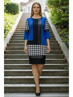 BELLA EXTYN ruha pepita mintával - királykék