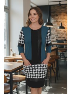 BELLA EXTYN ruha pepita mintával - petrol