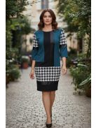 BELLA EXTYN ruha pepita mintával - petrol