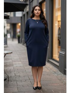 LOTTI nagyméretű zsebes ruha/tunika - sötétkék