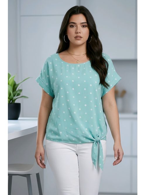 NEW COLLECTION pöttyös felső - türkiz