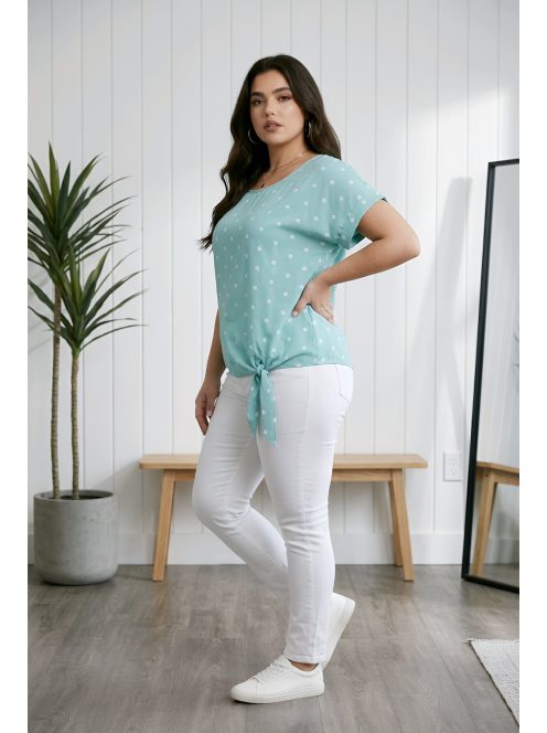 NEW COLLECTION pöttyös felső - türkiz