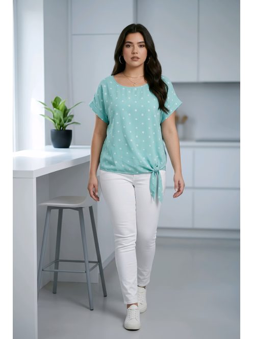 NEW COLLECTION pöttyös felső - türkiz