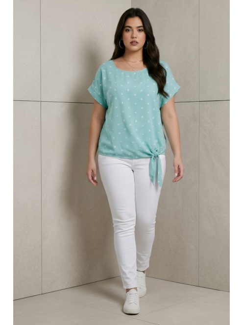 NEW COLLECTION pöttyös felső - türkiz