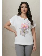 FLORA virgámintás nagyméretű felső (42 - 52 méret)