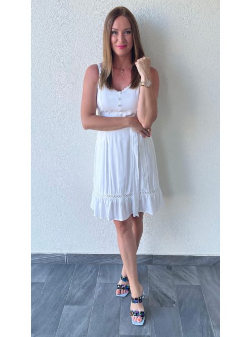 AMY vállpántos ruha - fehér