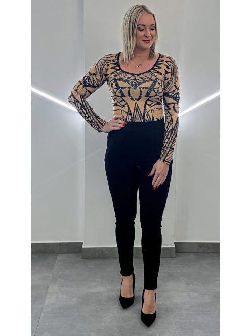 BARBI  női felső - bézs alapon