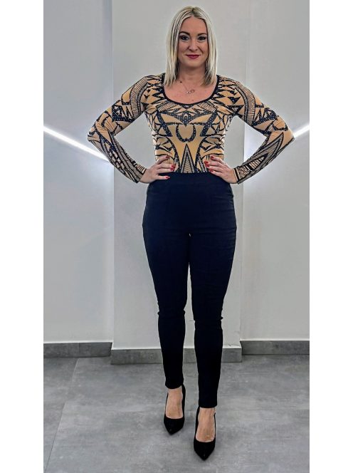 BARBI  női felső - bézs alapon