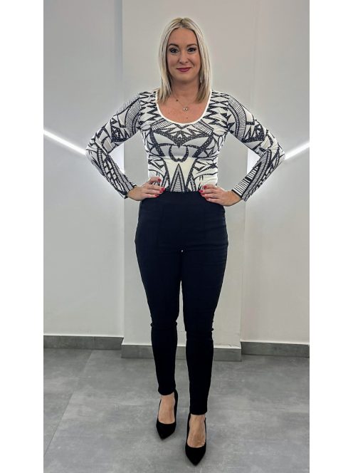 BARBI  női felső - fehér alapon