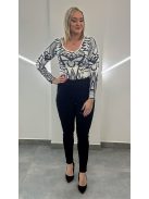 BARBI  női felső - fehér alapon