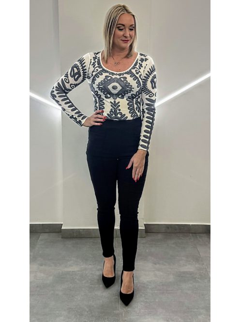 BARBI  női felső - fehér motívum