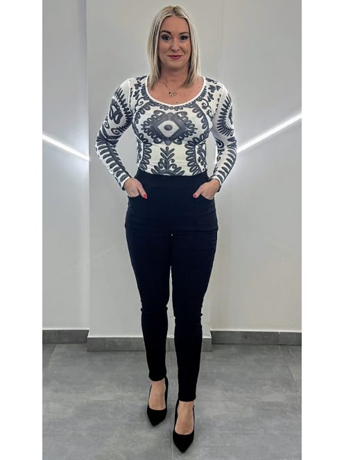 BARBI  női felső - fehér motívum