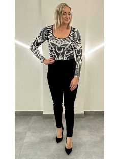 BARBI  női felső - fekete alapon