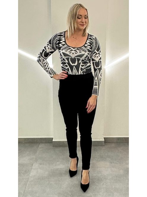 BARBI  női felső - fekete alapon