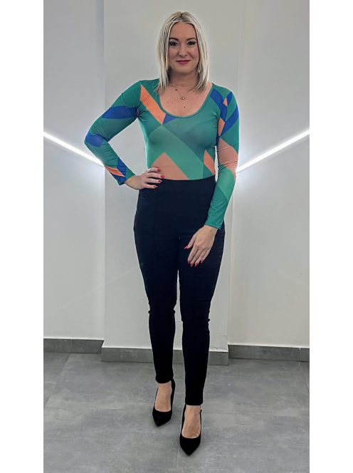 BARBI  női felső - zöld/kék