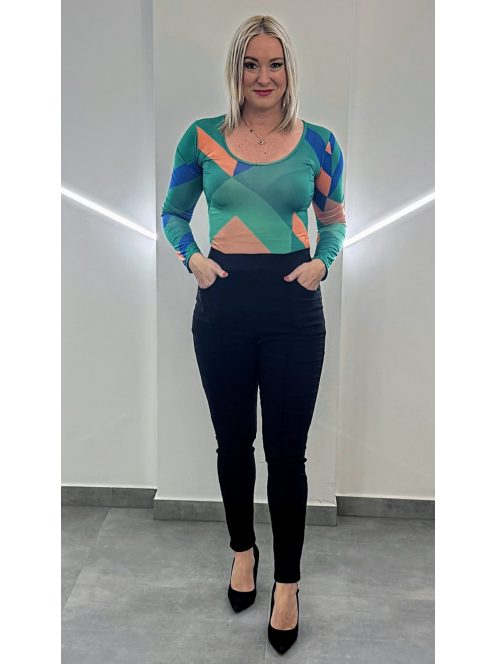 BARBI  női felső - zöld/kék