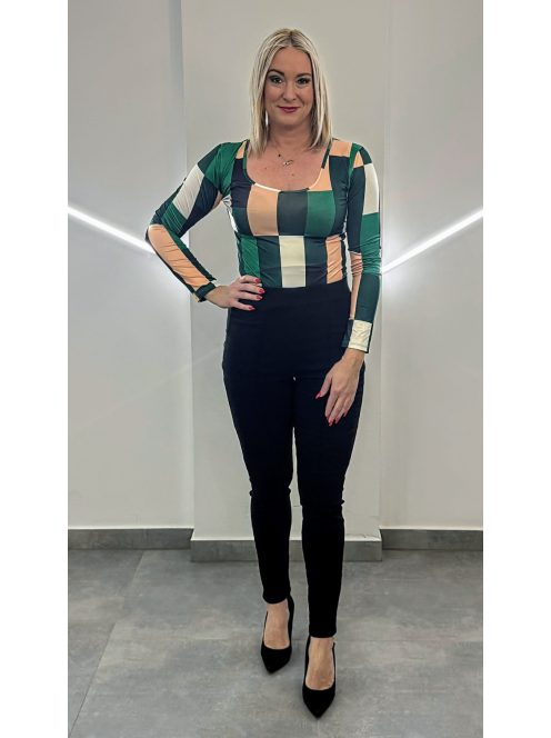 BARBI  női felső - zöld kockás