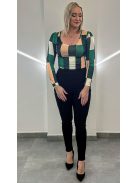 BARBI  női felső - zöld kockás