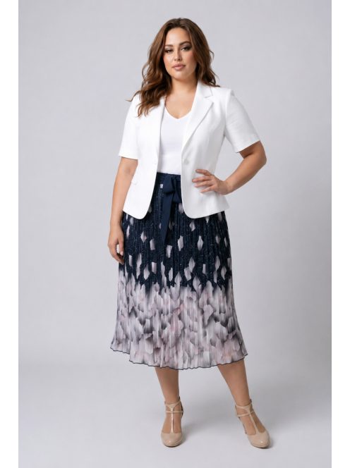 KUBA nagyméretű nyári szoknya (XL-5XL) - sötétkék/pink minta