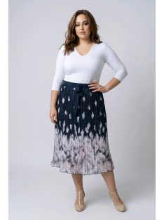   KUBA nagyméretű nyári szoknya (XL-5XL) - sötétkék/pink minta