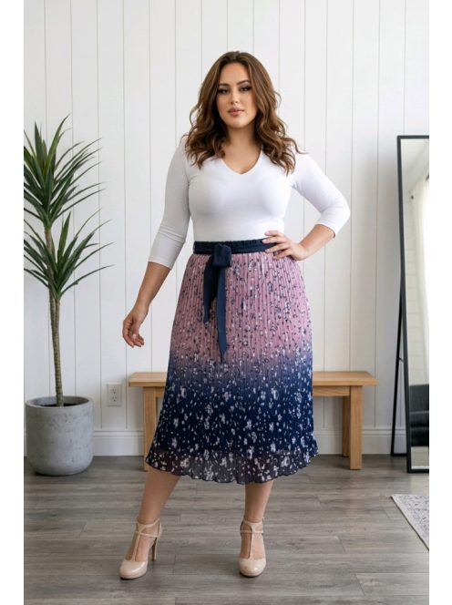 KUBA nagyméretű nyári szoknya (XL-5XL) - sötétkék/pink