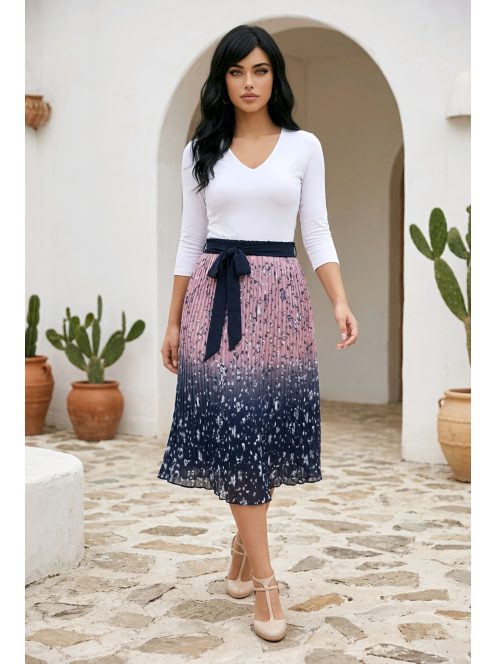 KUBA nagyméretű nyári szoknya (XL-5XL) - sötétkék/pink
