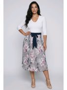 KUBA nagyméretű nyári szoknya (XL-5XL) - pink virággal