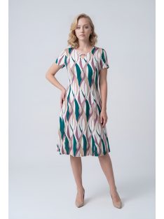 GIGI nagyméretű ruha (L-4XL) - zöld/pink