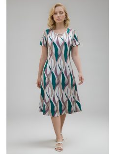 GIGI nagyméretű ruha (L-4XL) - zöld/pink