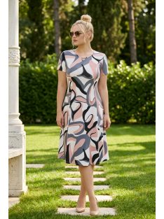 GIGI nagyméretű ruha - pink/szürke