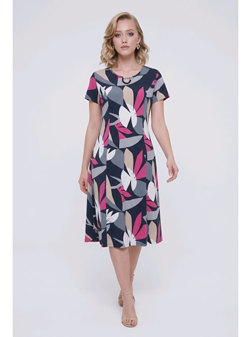 GIGI nagyméretű ruha - pink/szürke