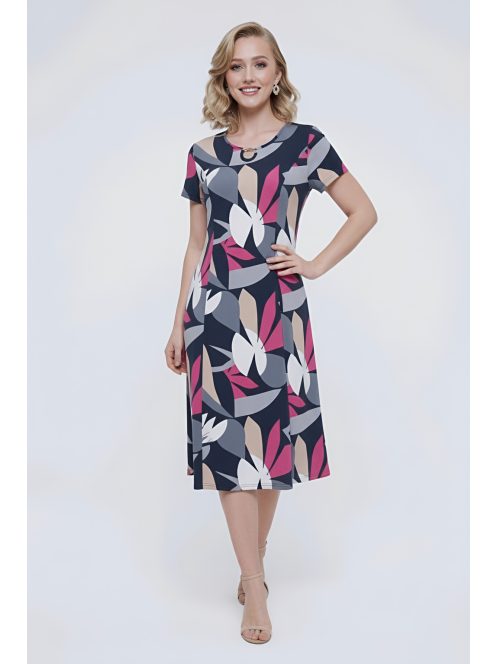 GIGI nagyméretű ruha - pink/szürke