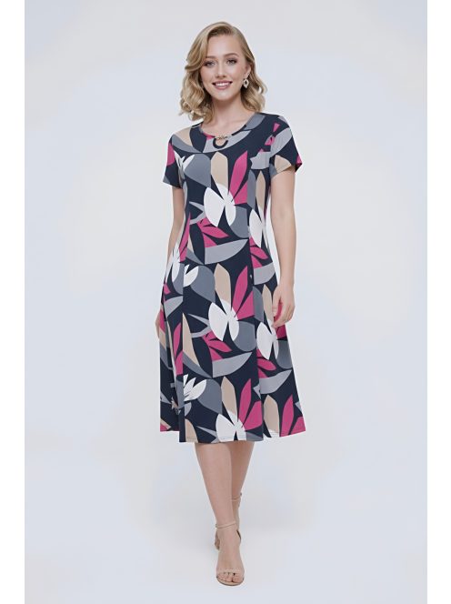 GIGI nagyméretű ruha - pink/szürke