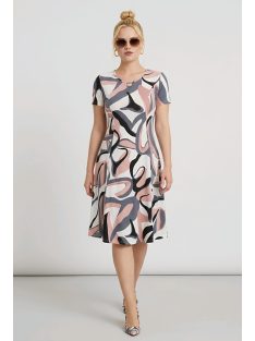 GIGI nagyméretű ruha - pink/szürke